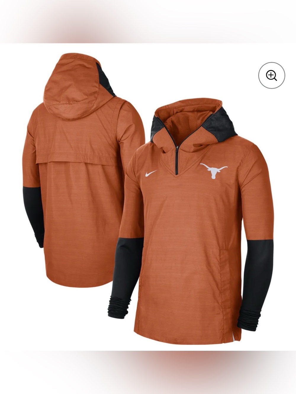 Men's Nike Texas Orange Texas Longhorns College Player Quarter-Zip Pullover Hood